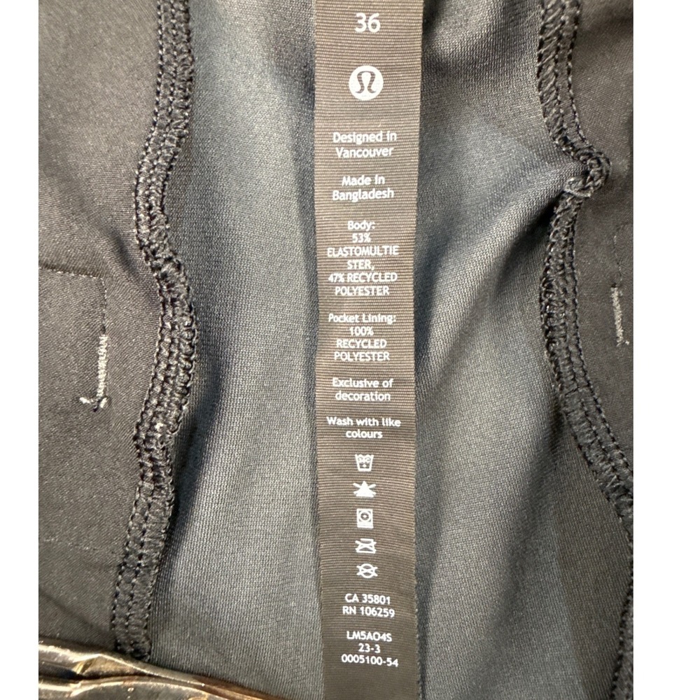 Lululemon Pants Mens 36 Commission Slim-Fit Pant Warpstreme Obsidian EUC - Picture 2 of 9